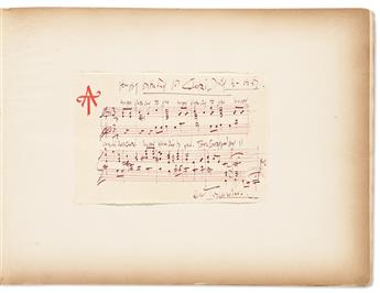 TOSCANINI, ARTURO. Autograph Musical Quotation Signed and Inscribed, Happy birthday to Chotzi / AToscanini, a variation of Happy Bir